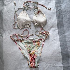 Zimmermann Cira triangle bikini set, size o, in good condition